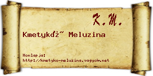 Kmetykó Meluzina névjegykártya